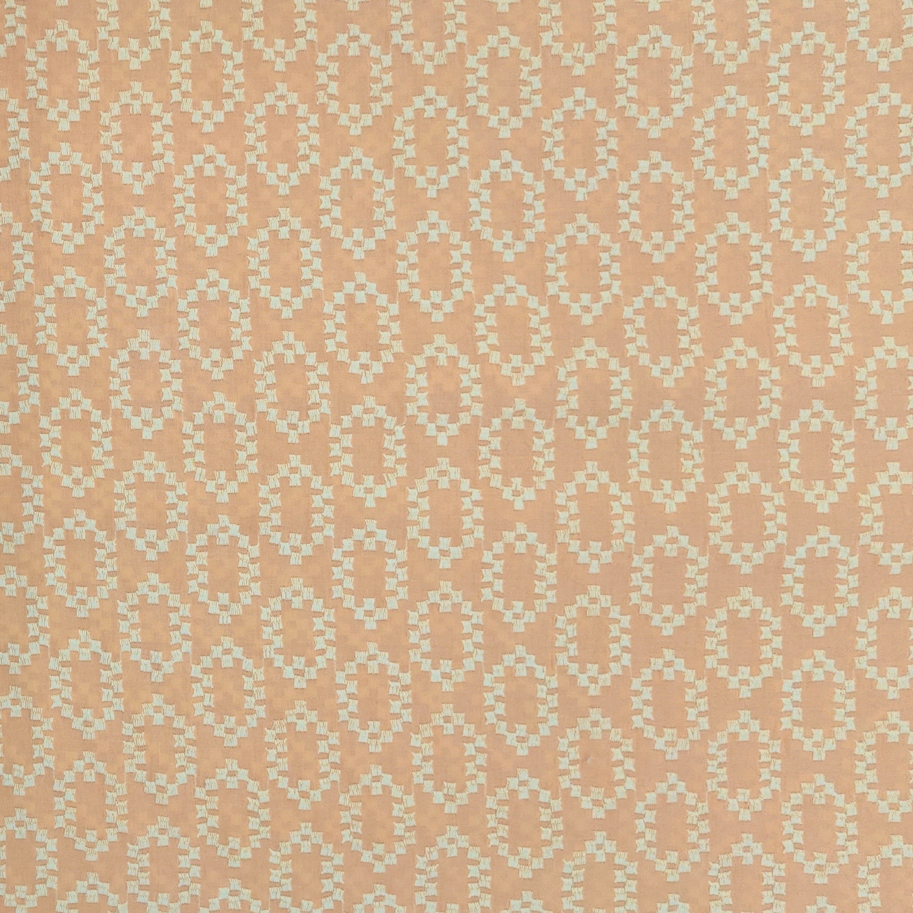Kurta Fabric ManTire Pure Cotton Indus Flower Embroidery Colour Deep Peach